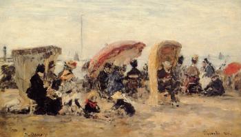 尤金 佈丹 Trouville, Beach Scene